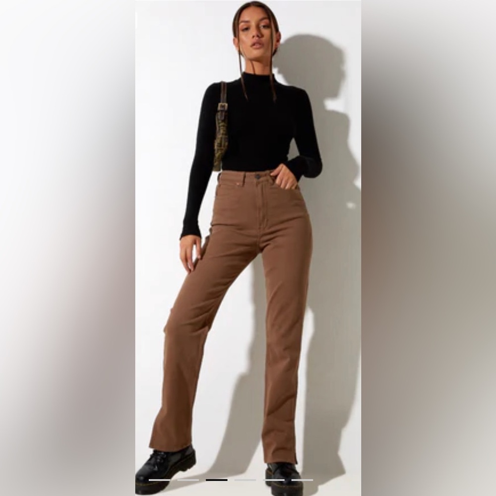 Motel Rocks XS Straight Leg Jeans Rich Brown